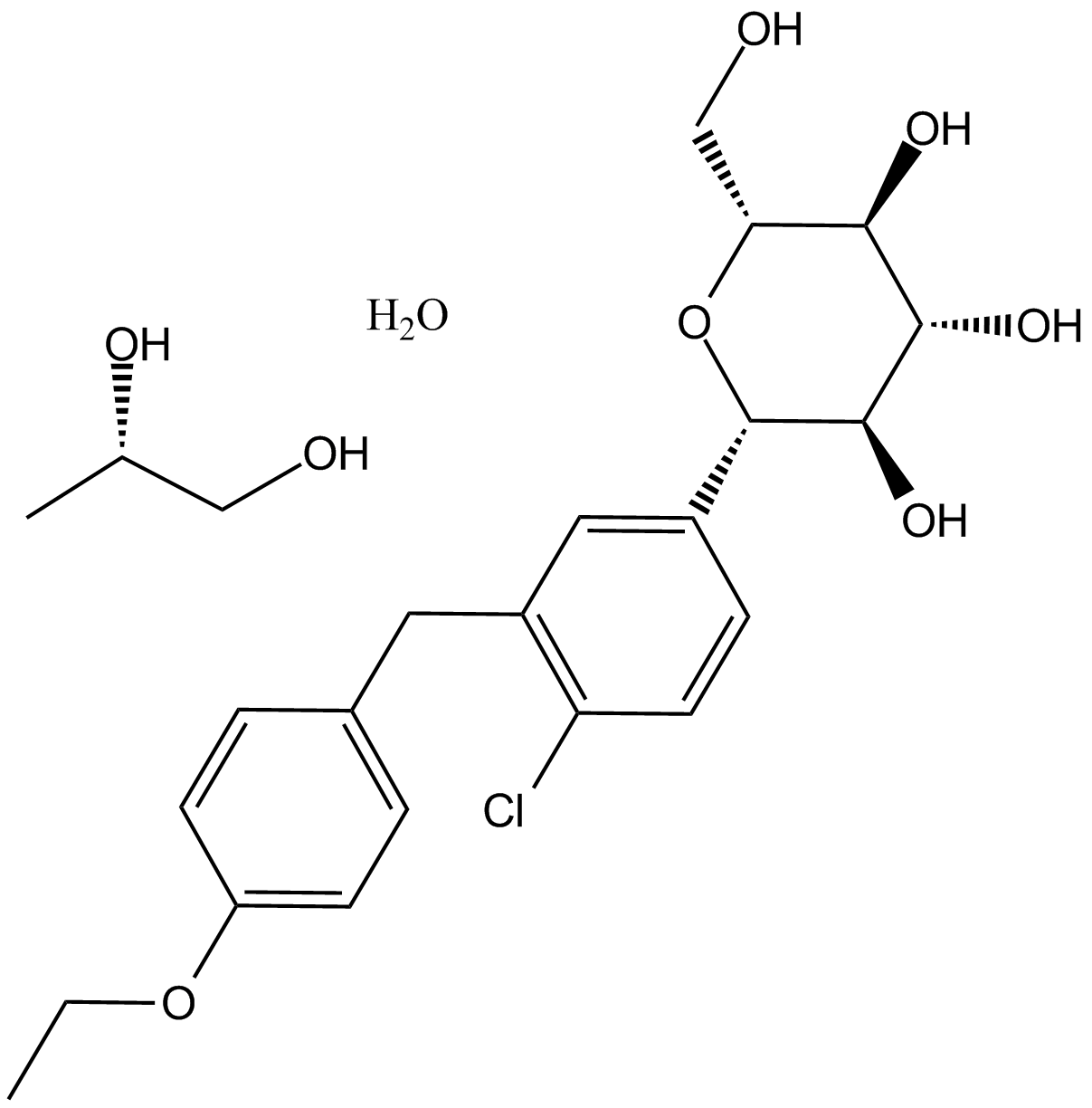 Dapagliflozin ((2S)-1,2-propanediol, hydrate)