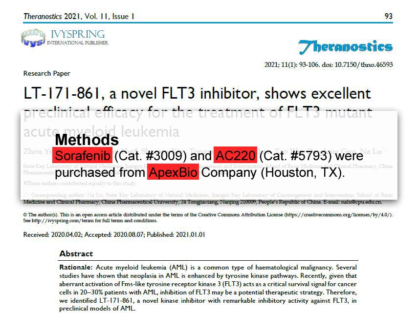 Quizartinib (AC220) - Potent FLT3 Inhibitor | APExBIO