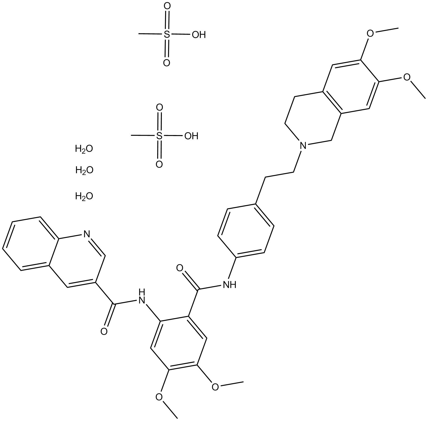 Tariquidar methanesulfonate, hydrate